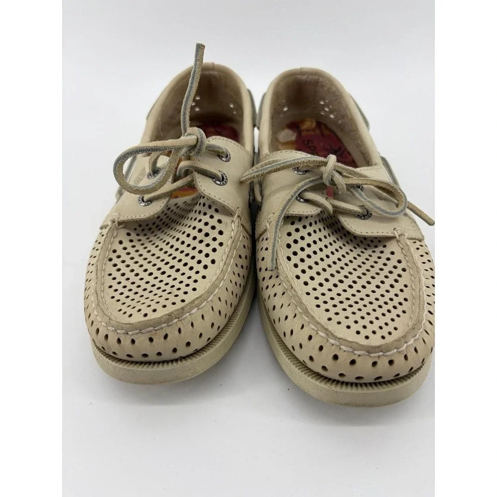 Sperry Authentic Original Leather 2-Eye Laser Perforated Boat Loafers, Mens 8